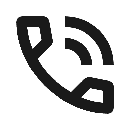 Phone in talk outline icon, outline style, from Material Symbols