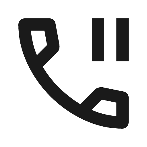 Phone paused outline icon, outline style, from Material Symbols