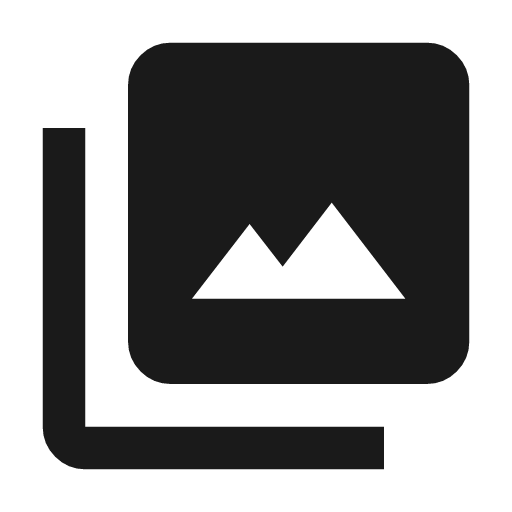 Photo library icon, solid style, from Material Symbols