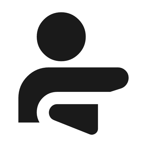 Physical therapy icon, solid style, from Material Symbols