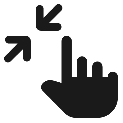 Pinch zoom in rounded icon, rounded style, from Material Symbols
