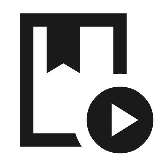 Play lesson outline sharp icon, sharp-cornered style, from Material Symbols