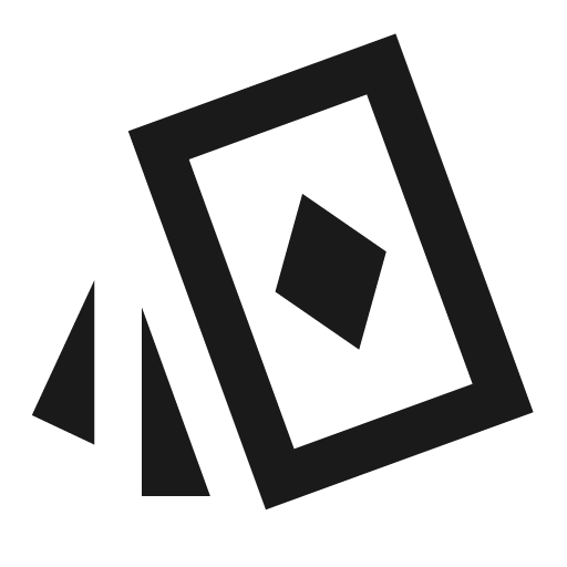 Playing cards outline sharp icon, sharp-cornered style, from Material Symbols