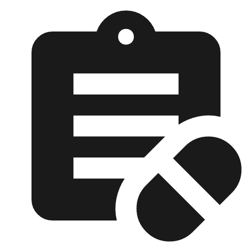Prescriptions icon, solid style, from Material Symbols