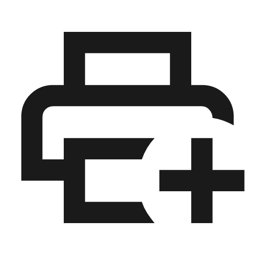 Print add outline icon, outline style, from Material Symbols