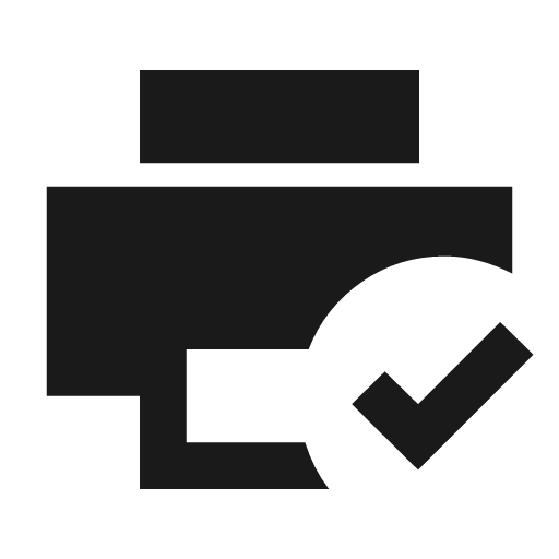 Print connect sharp icon, sharp-cornered style, from Material Symbols