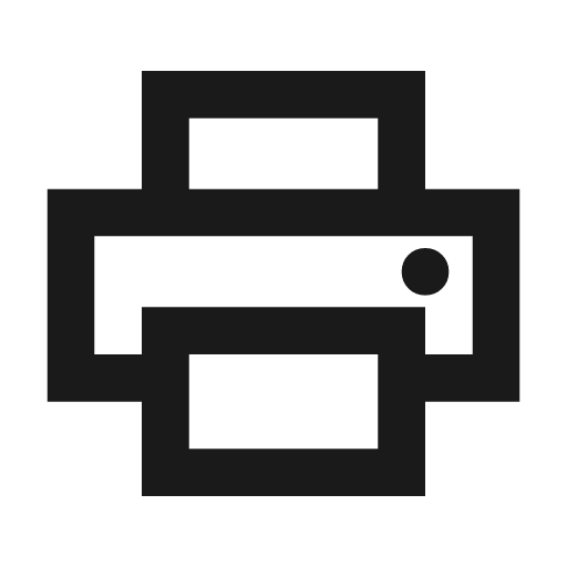 Print outline sharp icon, sharp-cornered style, from Material Symbols