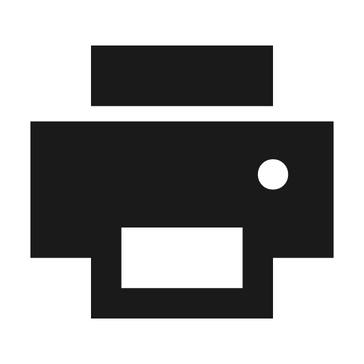 Print sharp icon, sharp-cornered style, from Material Symbols