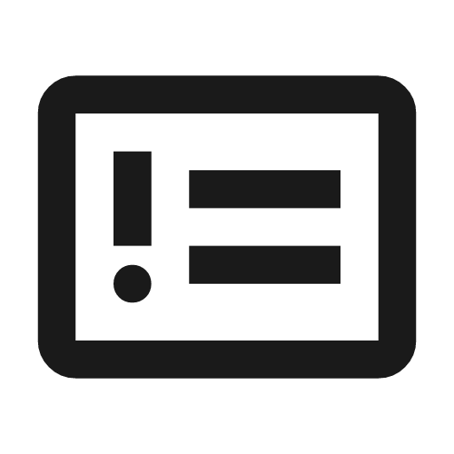 Problem outline icon, outline style, from Material Symbols