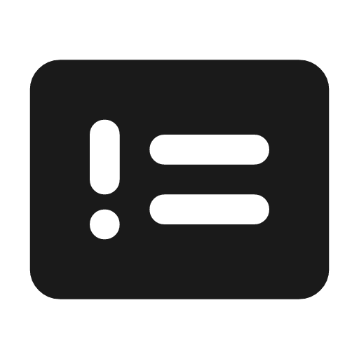 Problem rounded icon, rounded style, from Material Symbols