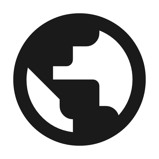 Public icon, solid style, from Material Symbols