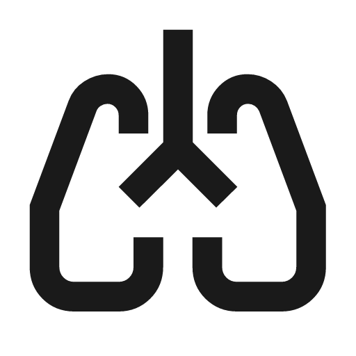 Pulmonology outline icon, outline style, from Material Symbols