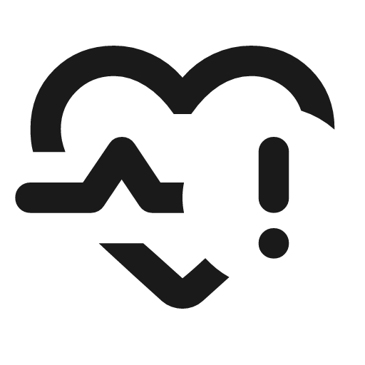 Pulse alert outline rounded icon, rounded style, from Material Symbols