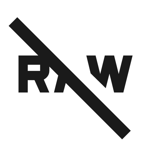 Raw off icon, solid style, from Material Symbols
