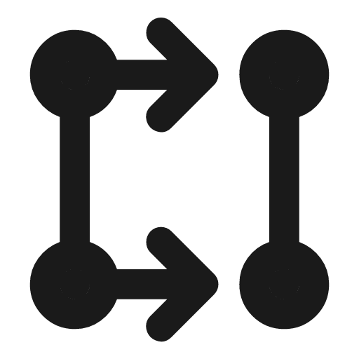Rebase rounded icon, rounded style, from Material Symbols