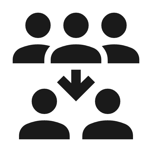 Reduce capacity icon, solid style, from Material Symbols