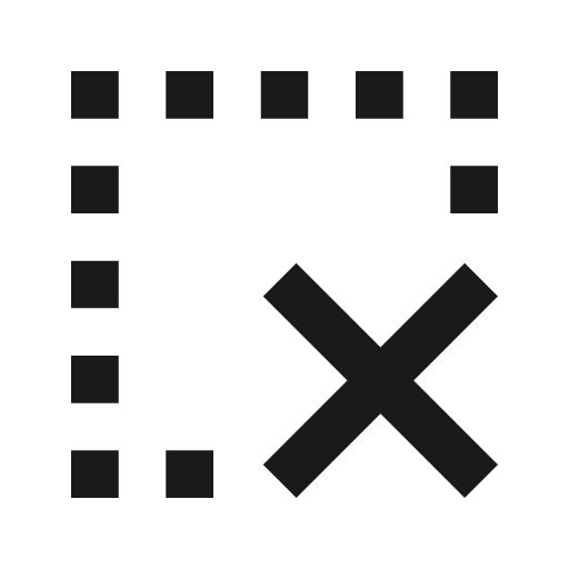 Remove selection sharp icon, sharp-cornered style, from Material Symbols