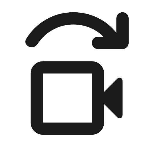 Replace video outline rounded icon, rounded style, from Material Symbols