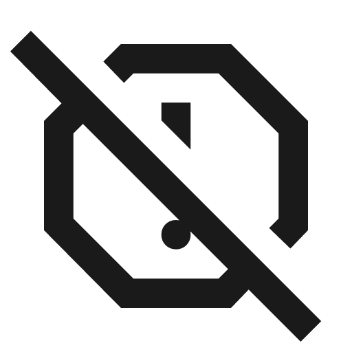Report off outline icon, outline style, from Material Symbols
