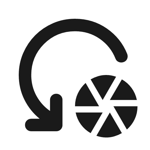 Reset shutter speed rounded icon, rounded style, from Material Symbols