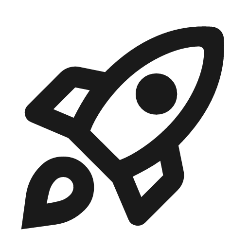 Rocket launch outline rounded icon, rounded style, from Material Symbols