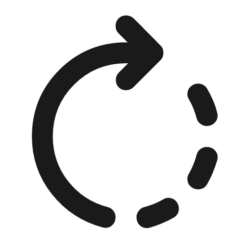 Rotate right rounded icon, rounded style, from Material Symbols