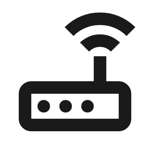 Router outline icon, outline style, from Material Symbols