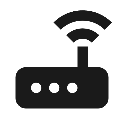 Router icon, solid style, from Material Symbols