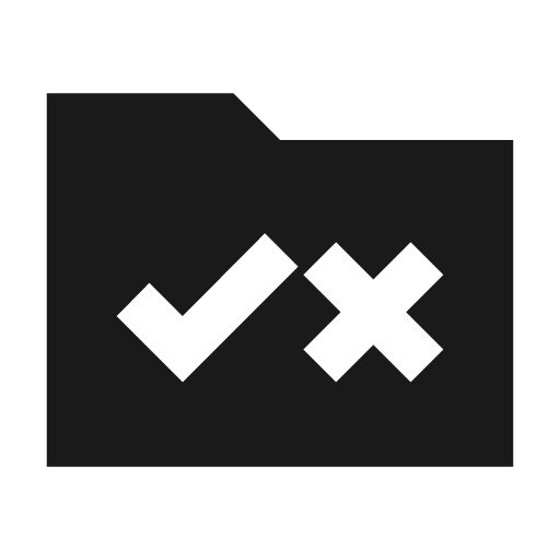 Rule folder sharp icon, sharp-cornered style, from Material Symbols