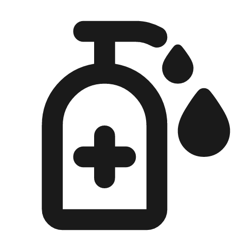 Sanitizer outline rounded icon, rounded style, from Material Symbols