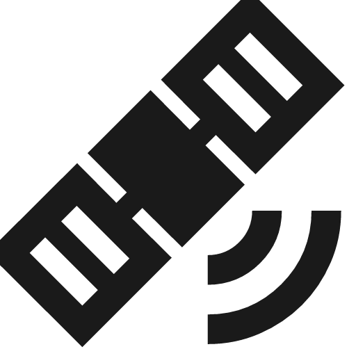 Satellite alt sharp icon, sharp-cornered style, from Material Symbols