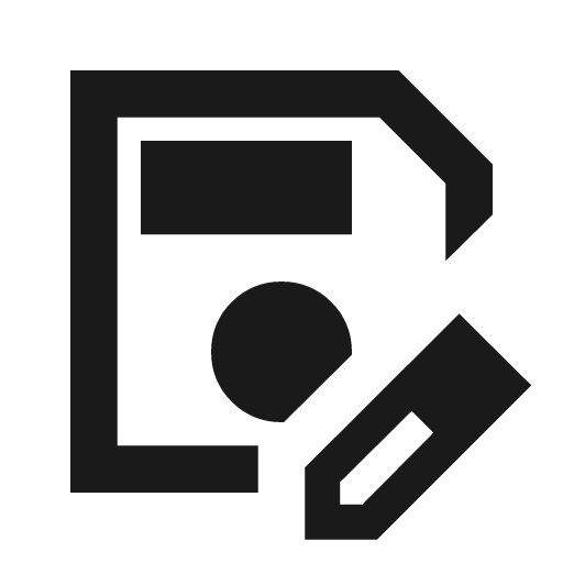 Save as outline sharp icon, sharp-cornered style, from Material Symbols