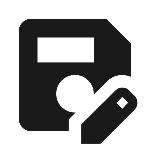Save as icon, solid style, from Material Symbols
