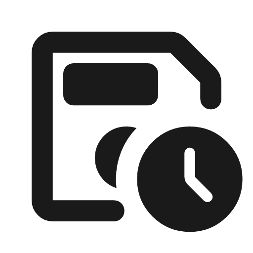 Save clock outline rounded icon, rounded style, from Material Symbols