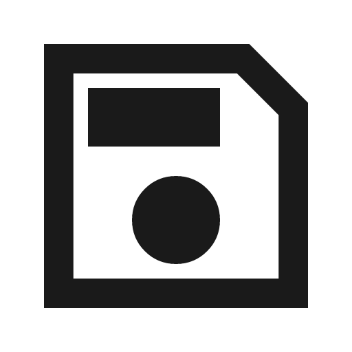 Save outline sharp icon, sharp-cornered style, from Material Symbols