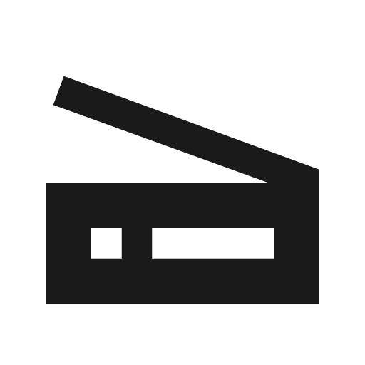 Scanner sharp icon, sharp-cornered style, from Material Symbols