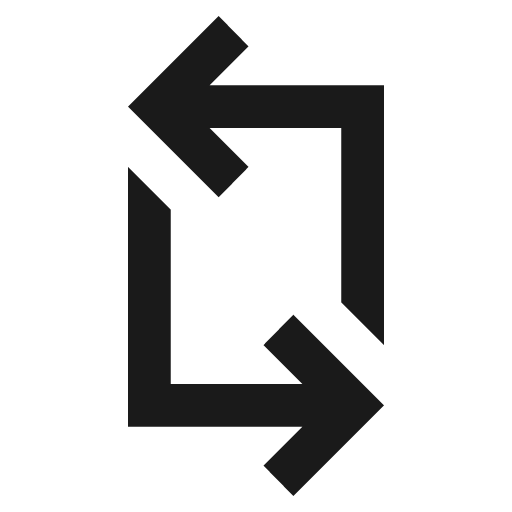 Screen rotation up sharp icon, sharp-cornered style, from Material Symbols