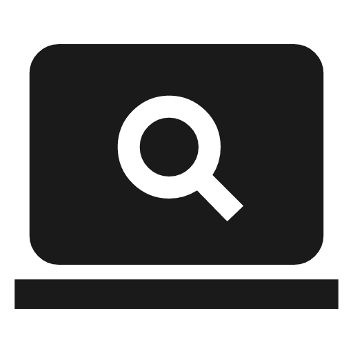 Screen search desktop icon, solid style, from Material Symbols
