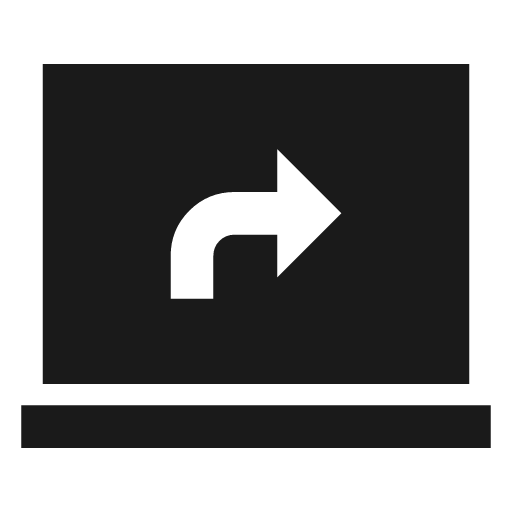 Screen share sharp icon, sharp-cornered style, from Material Symbols