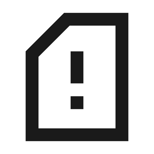 Sd card alert outline sharp icon, sharp-cornered style, from Material Symbols