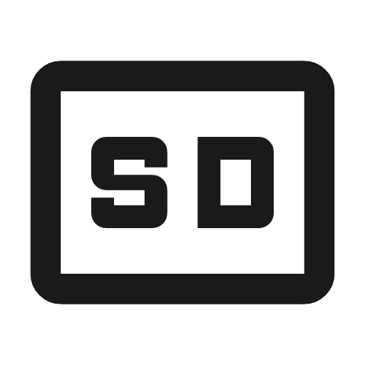 Sd outline icon, outline style, from Material Symbols