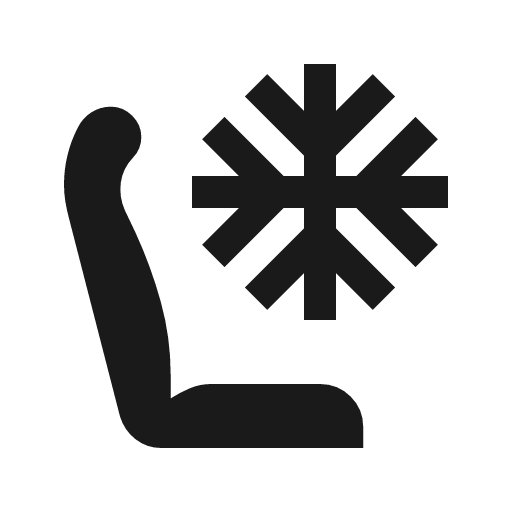 Seat cool left icon, solid style, from Material Symbols