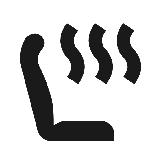 Seat heat left icon, solid style, from Material Symbols