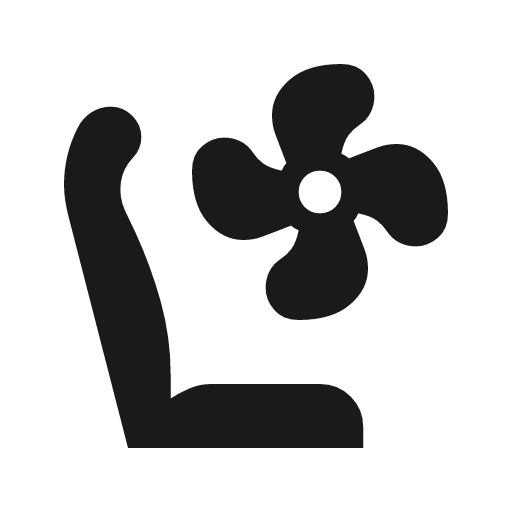Seat vent left sharp icon, sharp-cornered style, from Material Symbols