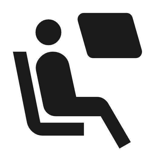 Seat window icon, solid style, from Material Symbols