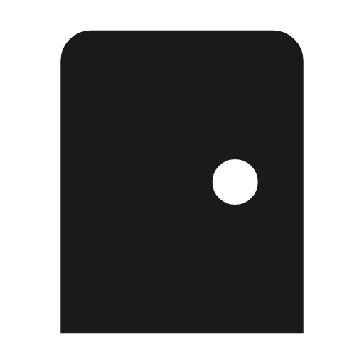 Sensor door icon, solid style, from Material Symbols