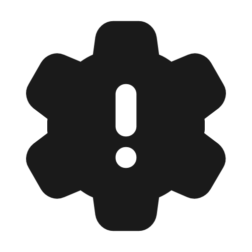 Settings alert rounded icon, rounded style, from Material Symbols