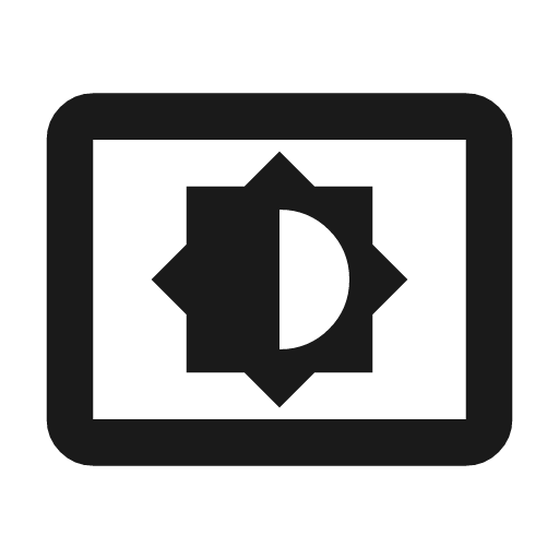 Settings brightness outline icon, outline style, from Material Symbols