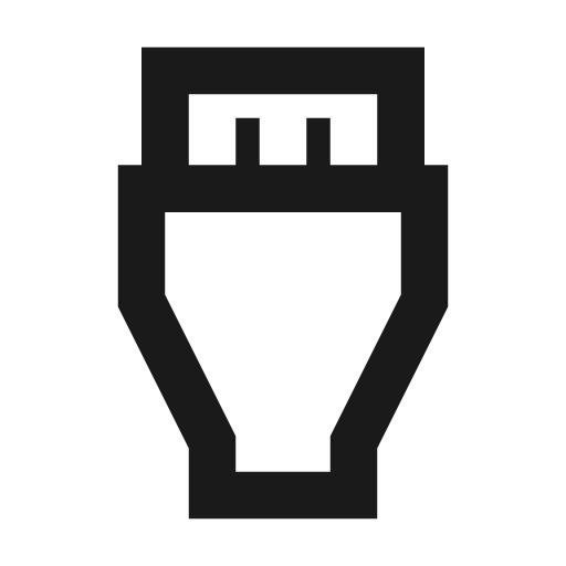 Settings input hdmi outline sharp icon, sharp-cornered style, from Material Symbols