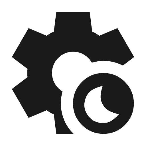 Settings night sight sharp icon, sharp-cornered style, from Material Symbols